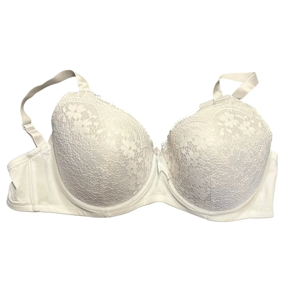EMILY JOHNSON White Lace Padded Underwire Full Coverage‎ Bra 38DD Style: 3903